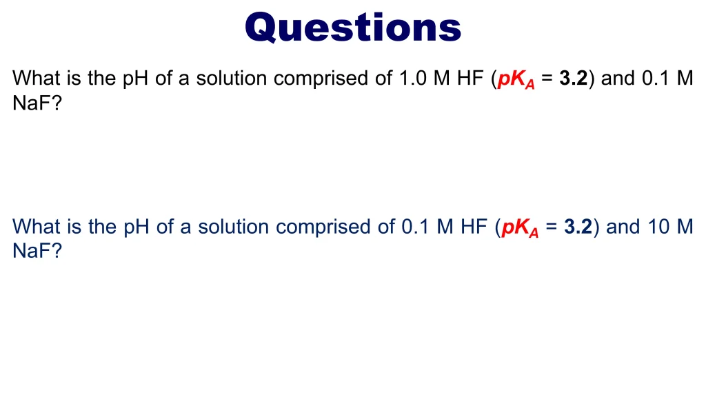 Acid-Base Equilibria and Titrations 100 Chp. 10 Acid Base Equilibira and Titrations 101