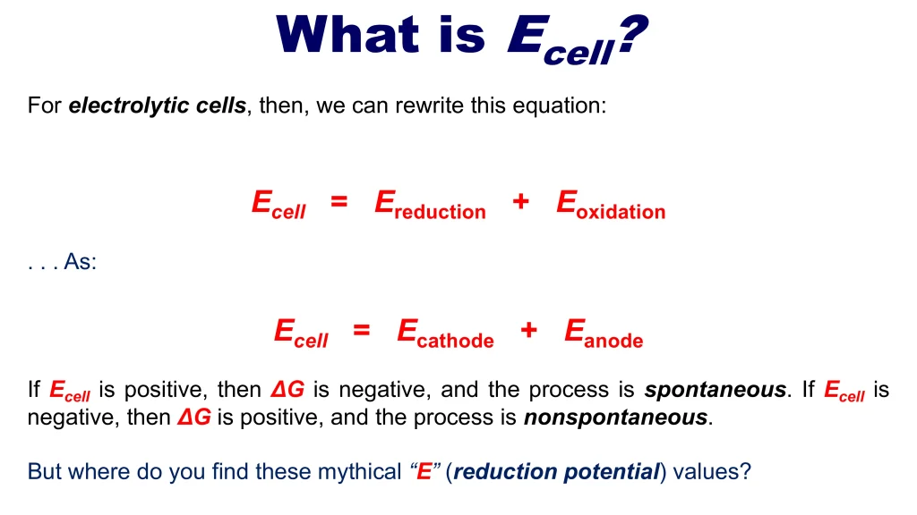 Chp. 12 Electrochemistry and Oxidation Reduction Reactions 63
