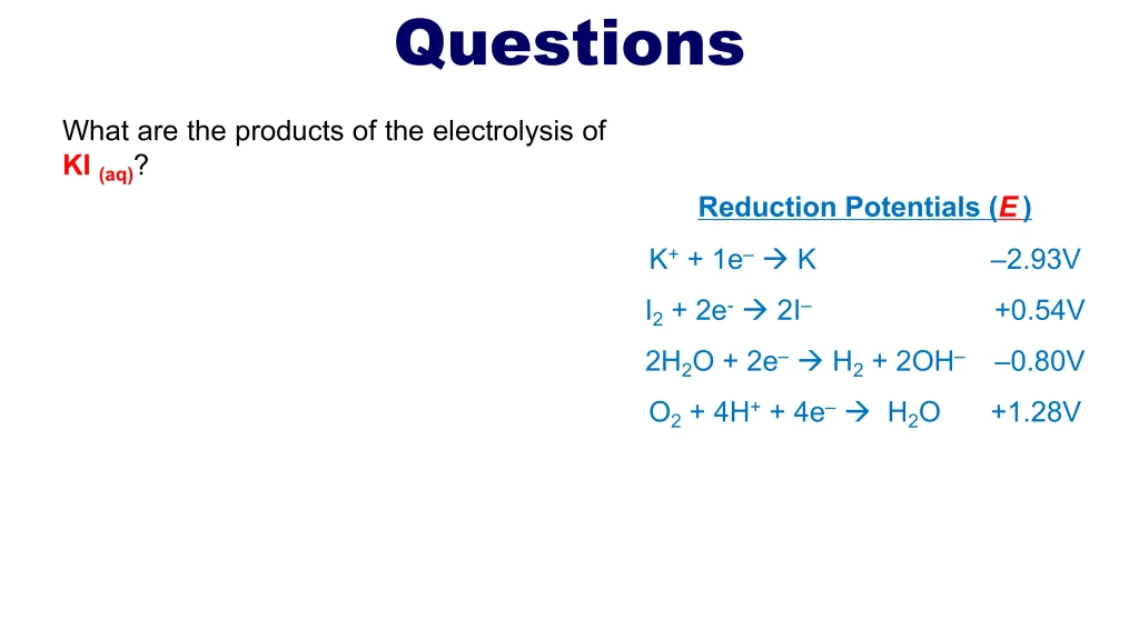 Chp. 12 Electrochemistry and Oxidation Reduction Reactions 73