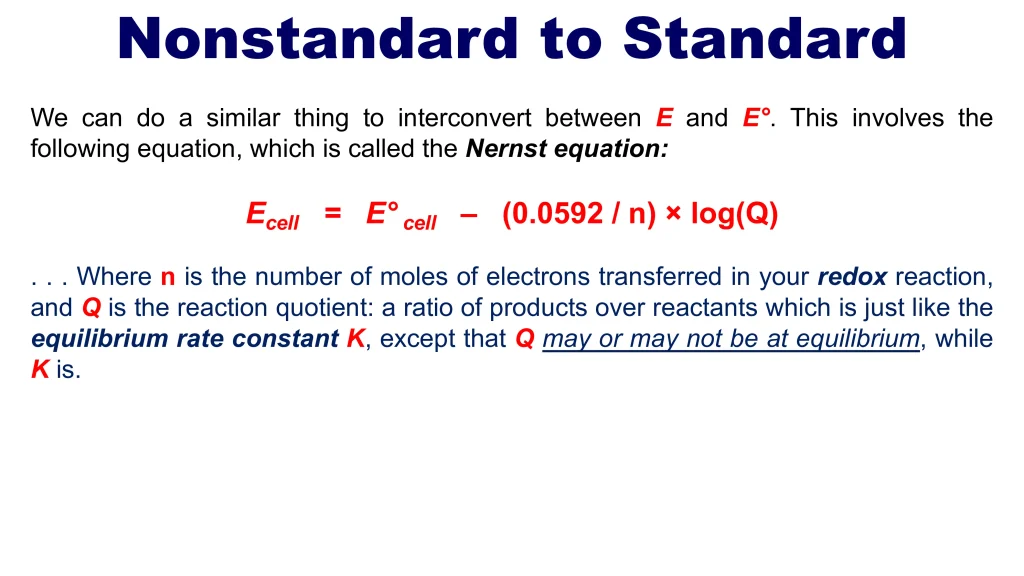 Chp. 12 Electrochemistry and Oxidation Reduction Reactions 84