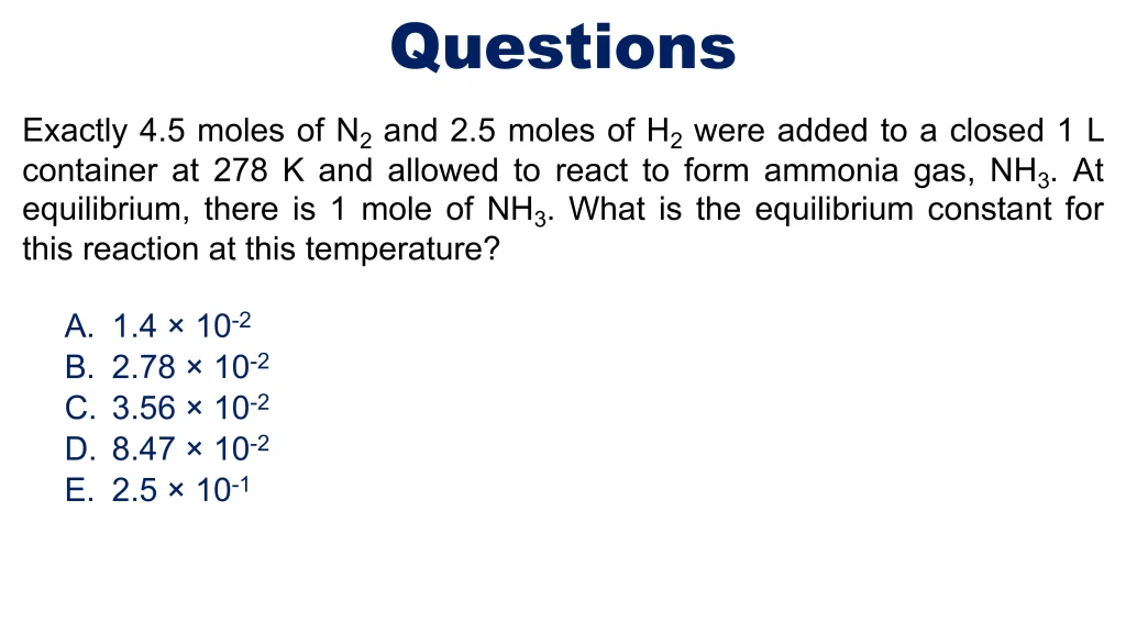 Chp. 9 Chemical Equilibria 62