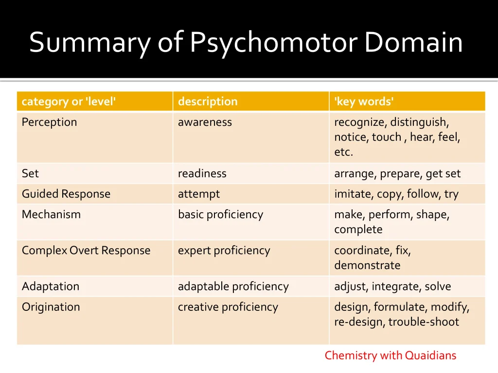 Psychomotor domain 19