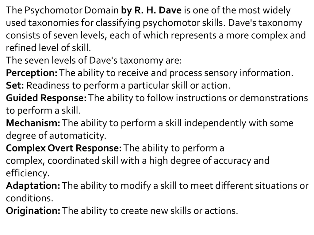 Psychomotor domain 20